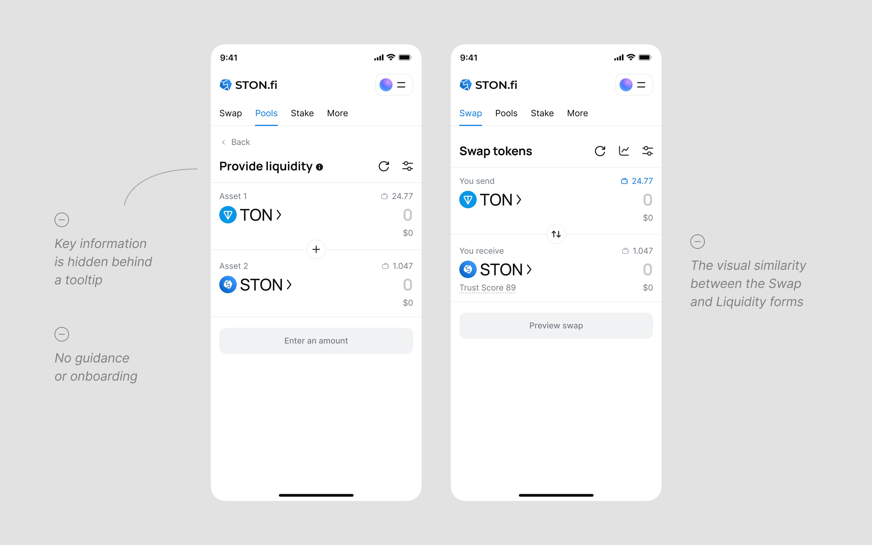 Part of the V1 UX audit