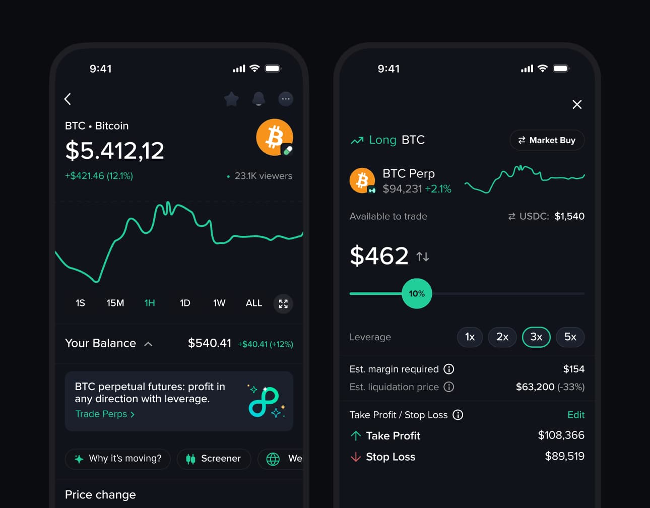 Perps in Moby trading app